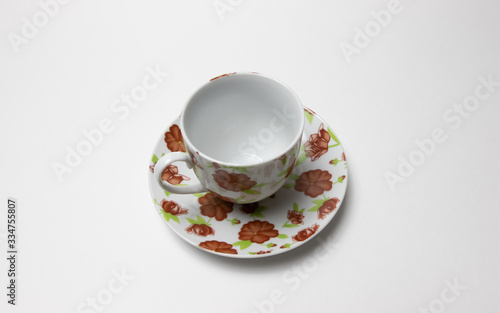 beautiful tea set on a white background