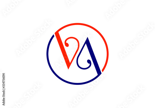 Free Download V A Initial Letter Logo design vector template, Graphic Alphabet Symbol for Corporate Business Identity - GFXLoad