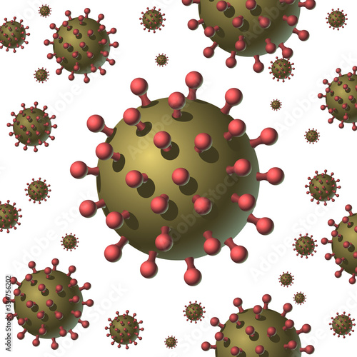 Coronavirus COVID-2019 isolated vector illustration close up