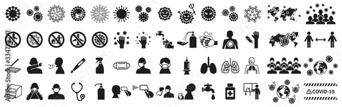 Icon set related to the new virus