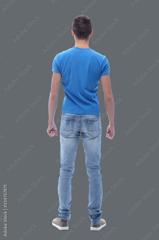 rear view . modern stylish guy looking forward rear view . modern stylish guy looking forward