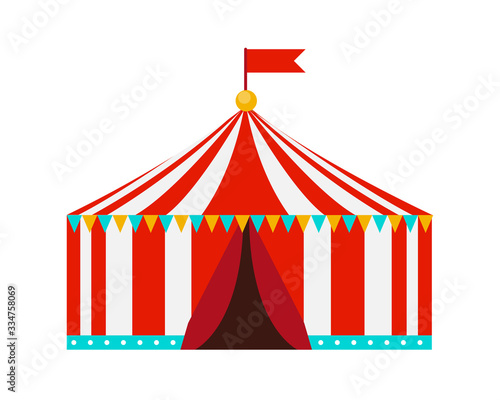 Tent circus icon on white background. Vector Illustration