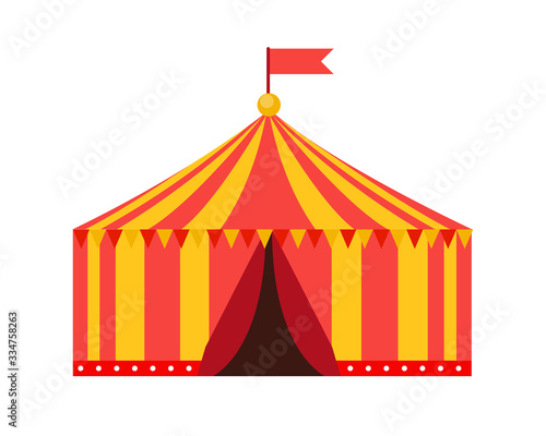 Tent circus icon on white background. Vector Illustration