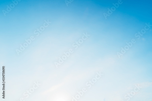 Blue sky with white cloud. Beautiful sky background and wallpaper. Clear day and good weather in the evening. bright,Thailand-Malaysia border. © Stock.Foto.Touch