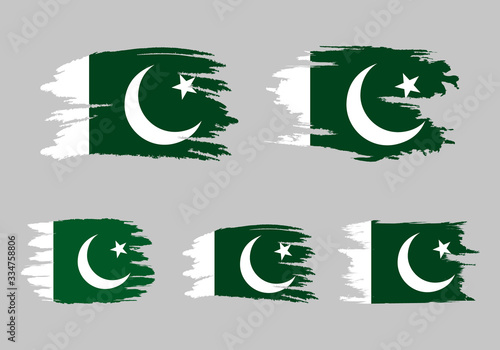 Set Flags of Pakistan. Brush painted Flags of Pakistan Hand drawn style illustration with a grunge effect and watercolor. Flags of Pakistan with grunge texture. Vector illustration Free Download Set Flags of Pakistan. Brush painted Flags of Pakistan Hand drawn style illustration with a grunge effect and watercolor. Flags of Pakistan with grunge texture. Vector illustration - GFXLoad