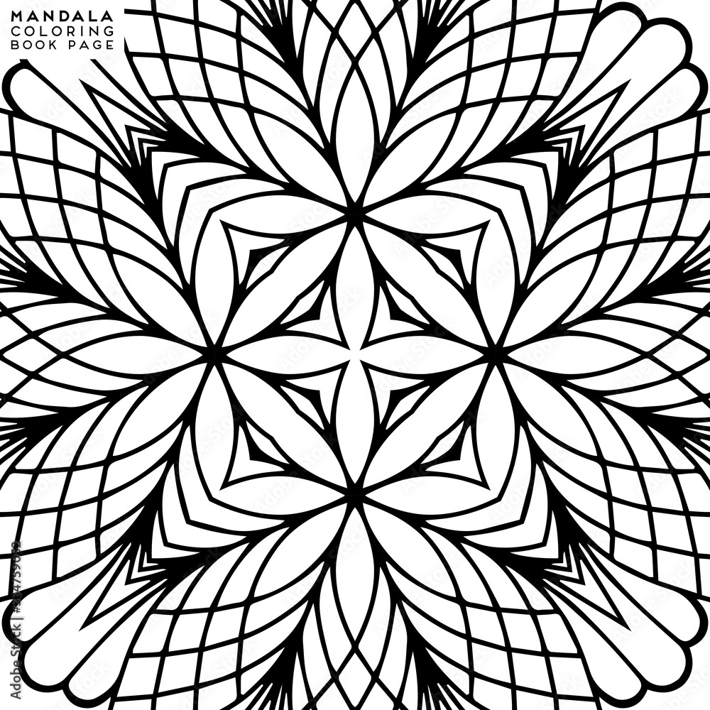 Fototapeta premium Flower Mandala. Coloringbook page template