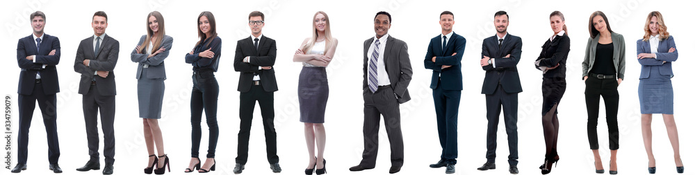 group of successful business people isolated on white