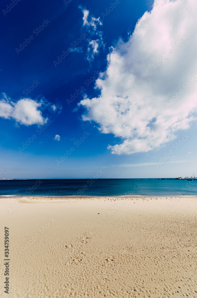 Empty sea and beach background with copy space - paradise bliss theme