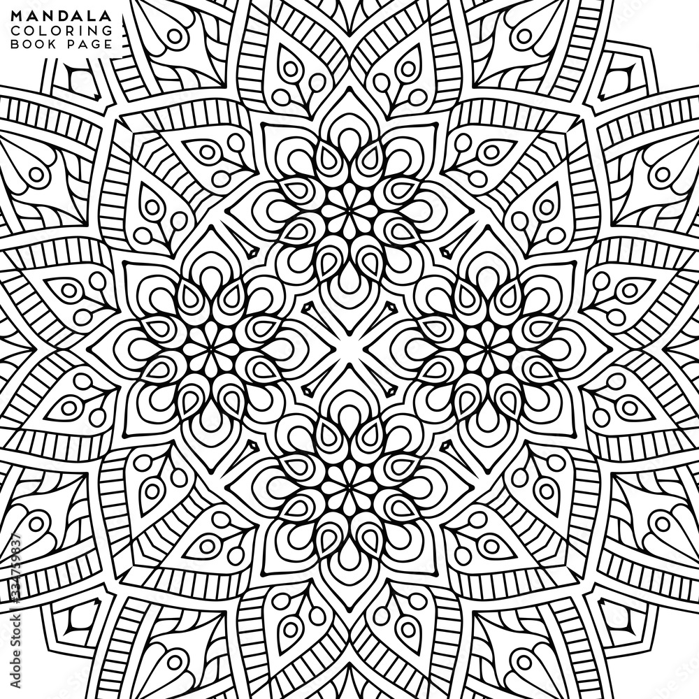 Flower Mandala. Coloringbook page template Flower Mandala. Coloringbook page template