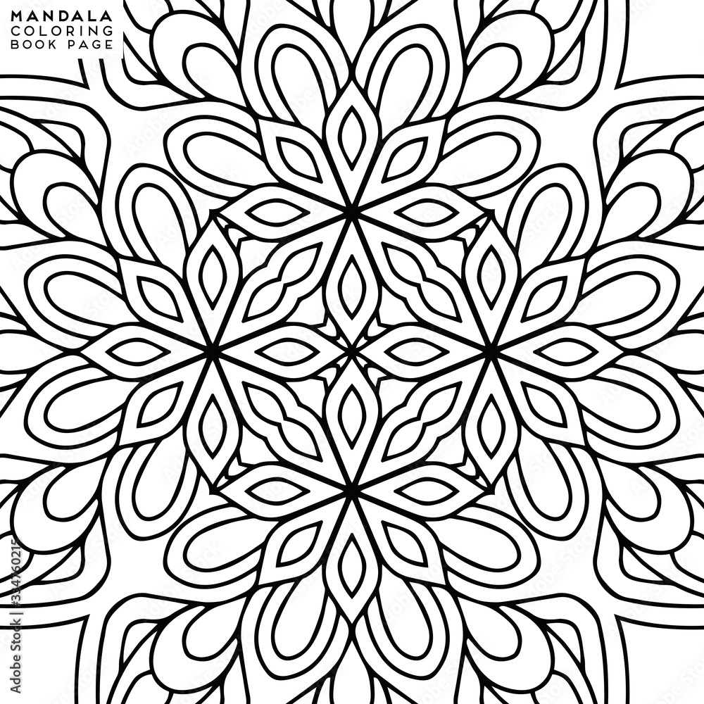 Fototapeta premium Flower Mandala. Coloringbook page template