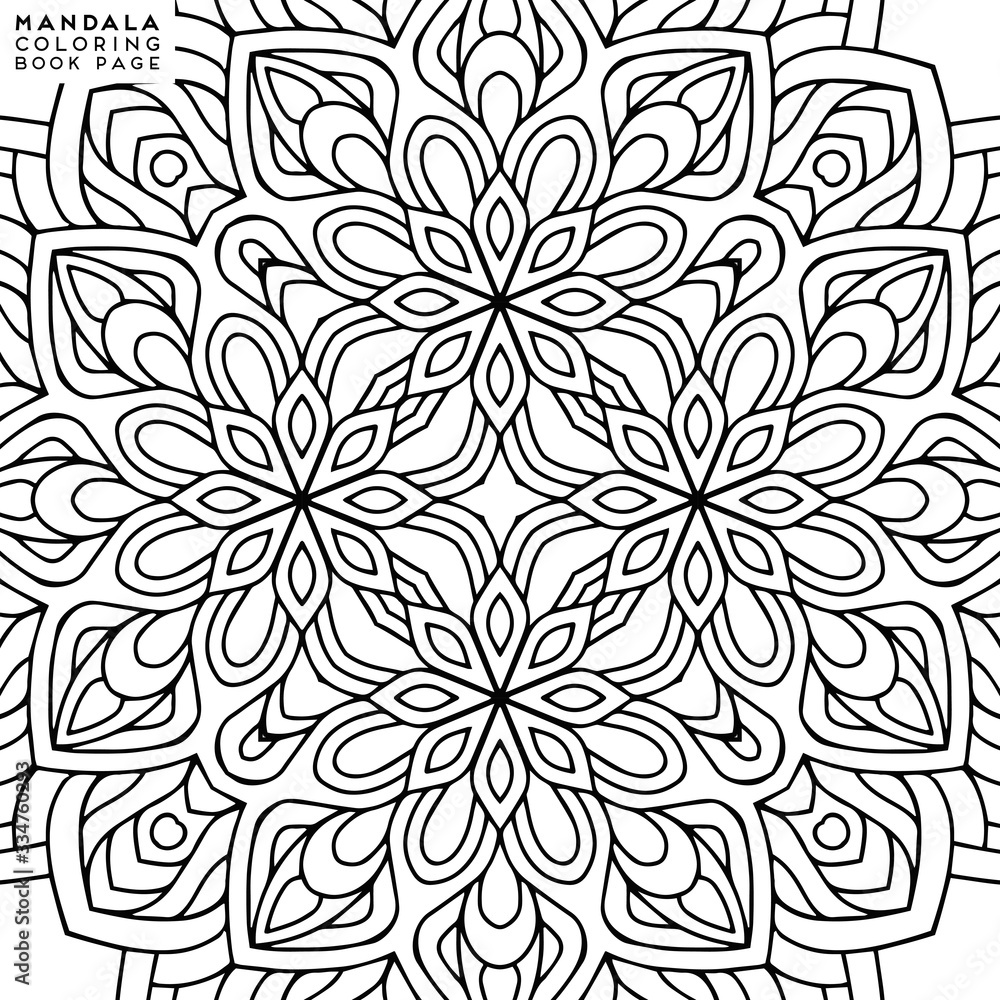 Fototapeta premium Flower Mandala. Coloringbook page template