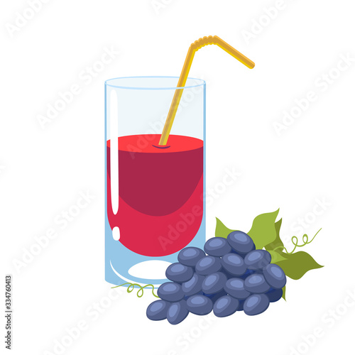 Grape juice isolate on a white background. Vector graphics.