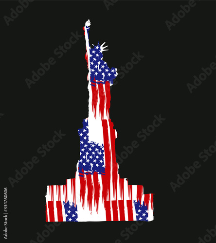 america, usa, flag, symbol, illustration, national, design, statue, liberty, american, graphic, art, vector, freedom, background, states, independence, star, united, july, new, york, banner, patriotic
