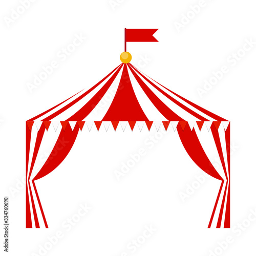 Tent circus icon on white background. Vector Illustration