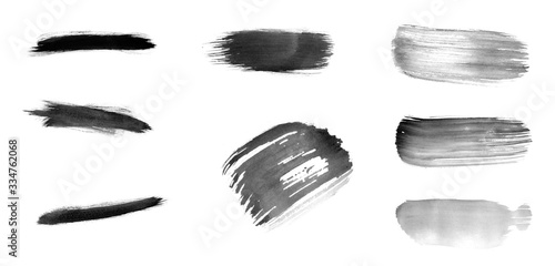 Set of vector brushes. Vector smears background
