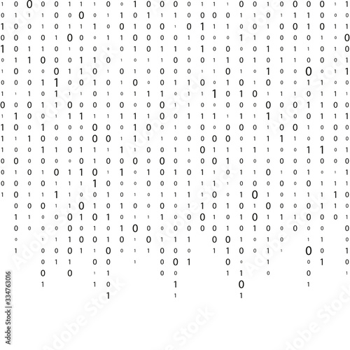 binary code zero one matrix white background beautiful banner wallpaper design illustration