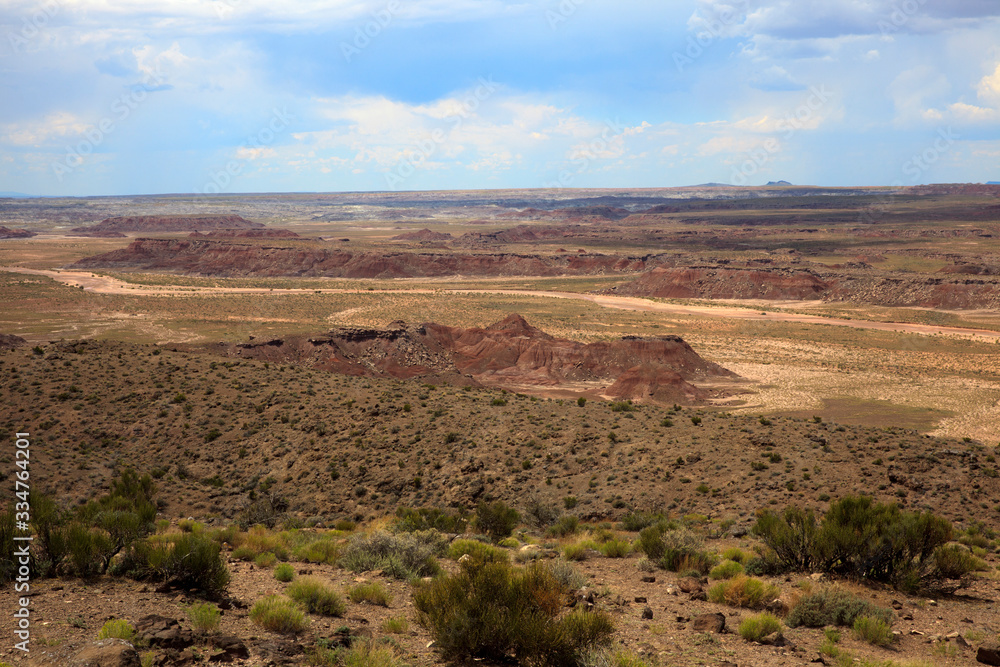 Arizona / USA - August 01, 2015: Painted Desert National Park landscape, Arizona, USA