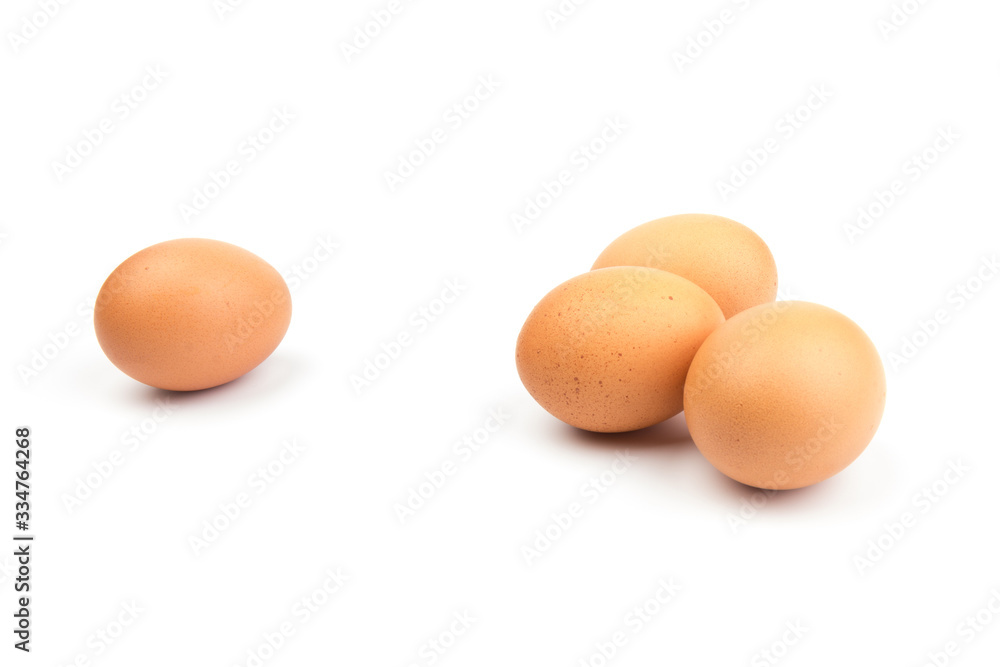 Brown chicken eggs, isolated on white background. Brown chicken eggs, isolated on white background.