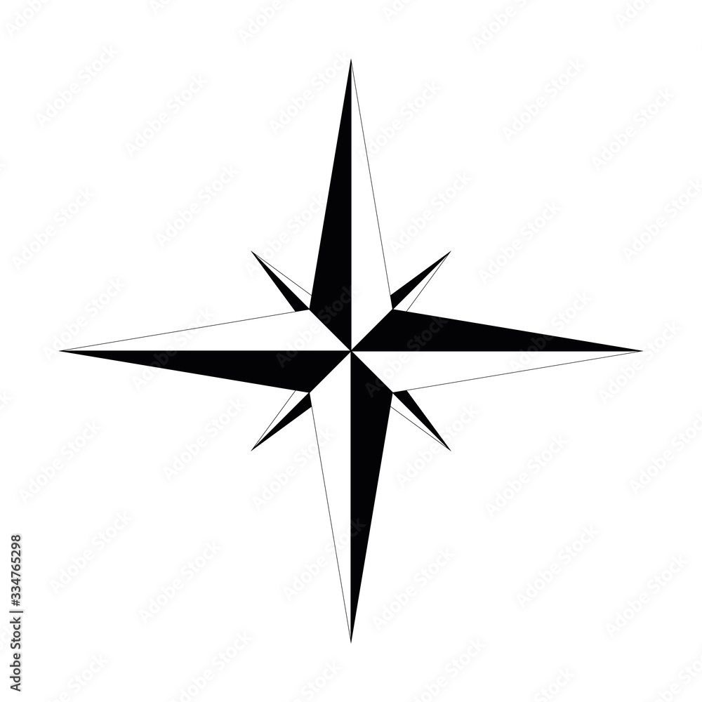 Compass rose - nautical chart. Travel equipment displaying orientation of world directions - north, east, south and west. Vector illustration Compass rose - nautical chart. Travel equipment displaying orientation of world directions - north, east, south and west. Vector illustration
