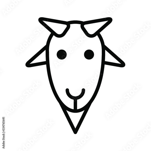 stylized head of cute young goat