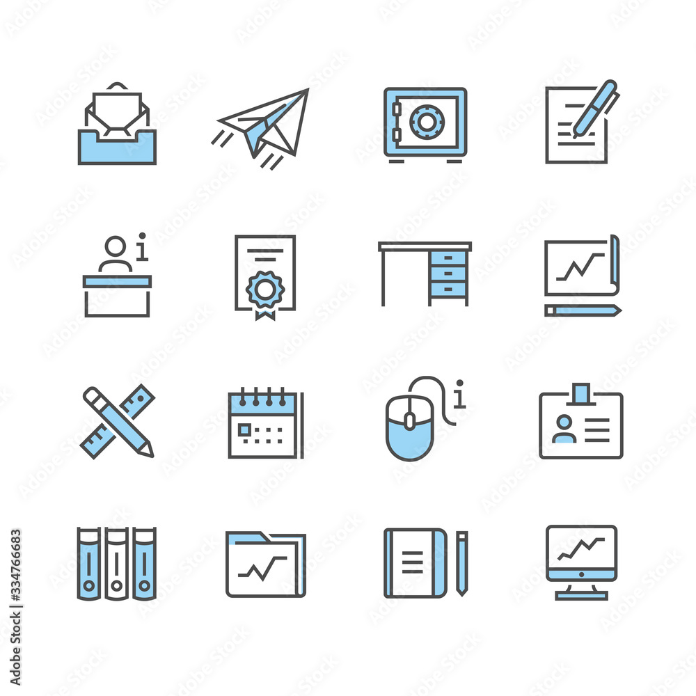 Business Office vector Icon Set Business Office vector Icon Set