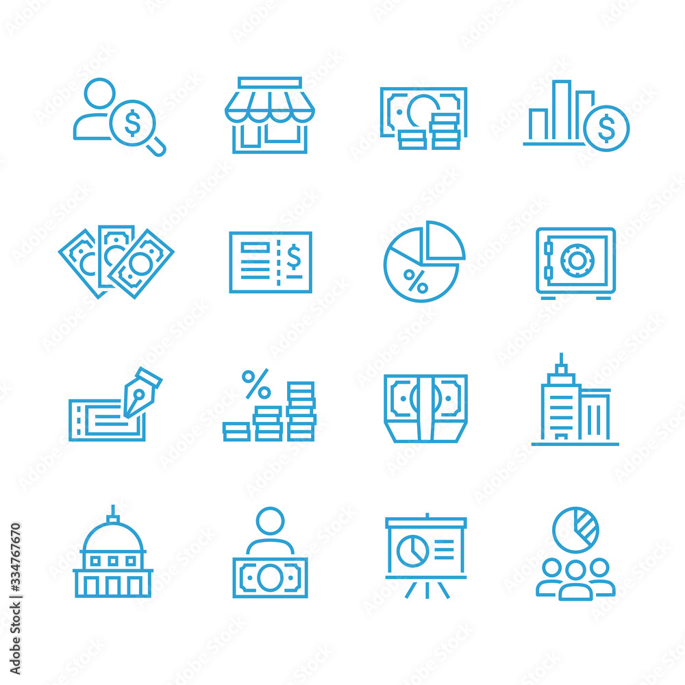 business and finance icon set