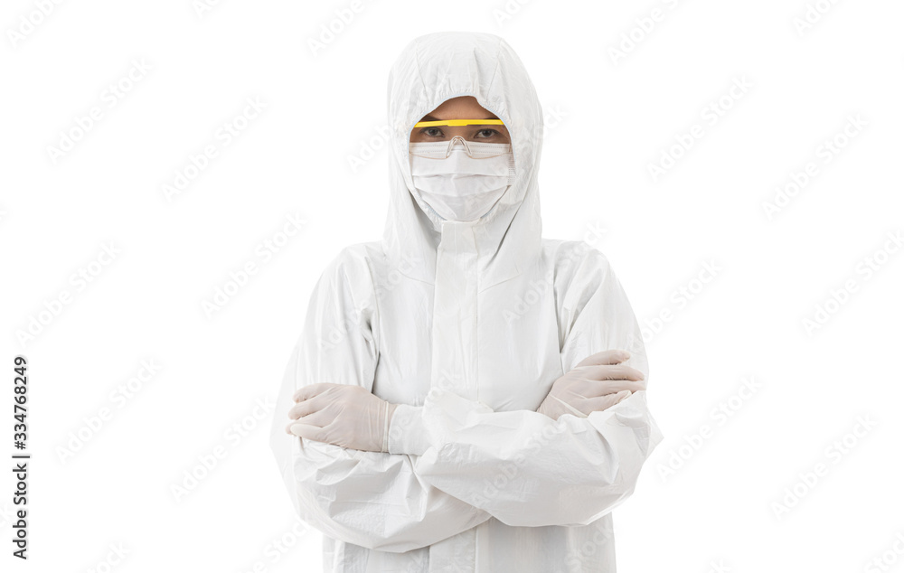 Woman in sterilize lab coat. Woman in sterilize lab coat.