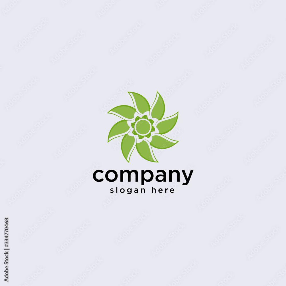 logo vektor template desain logo hijau abstrak, kelas yoga,organik yang dibuat dengan vektor stok daun.