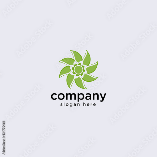 logo vektor template desain logo hijau abstrak, kelas yoga,organik yang dibuat dengan vektor stok daun.