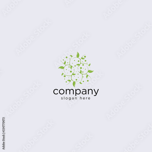 logo vektor template desain logo hijau abstrak, kelas yoga,organik yang dibuat dengan vektor stok daun. photo