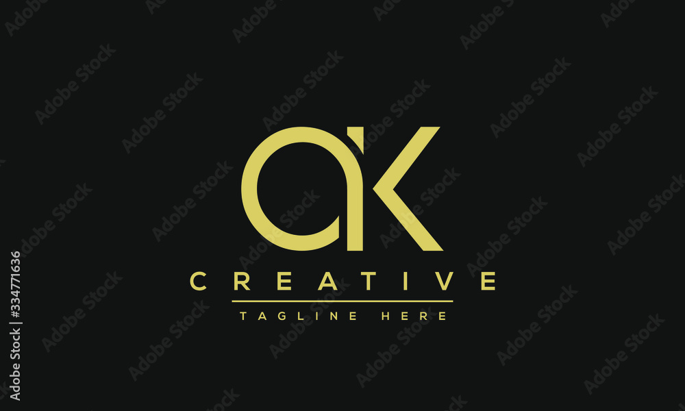 Modern letters AK, A&K Logo Design Template Vector KA monogram. - obrazy, fototapety, plakaty 