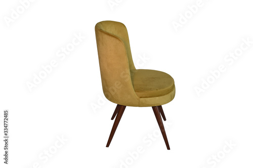 Wooden chair, stool, armchair, and luxury chair isolated on white background.