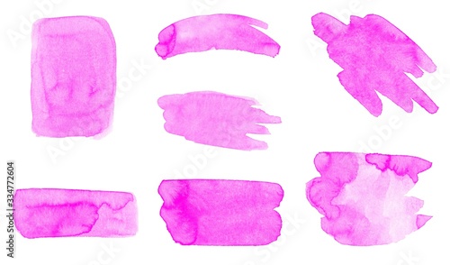 Set of beautiful strokes brushes. Purple vector brushes