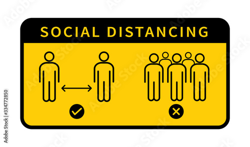 Social distancing icon. Keep the 2 meter distance. Avoid crowds. Coronovirus epidemic protective. Vector illustration
