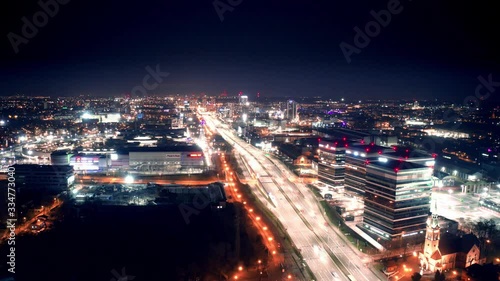 Wallpaper Mural City at night. Shot from a drone. Torontodigital.ca