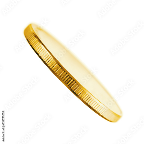 Gold coin is isolated on a white background