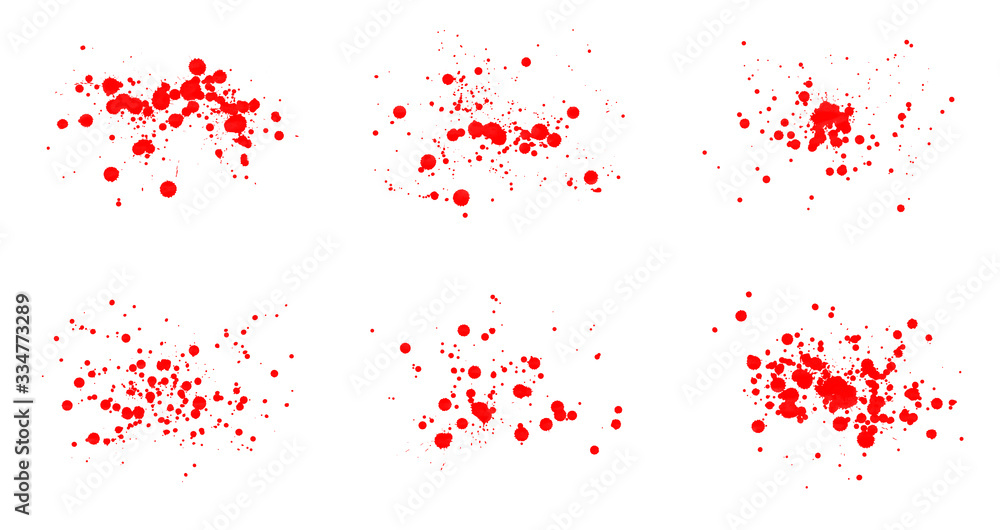 Beautiful set of red watercolor drops brushes Beautiful set of red watercolor drops brushes