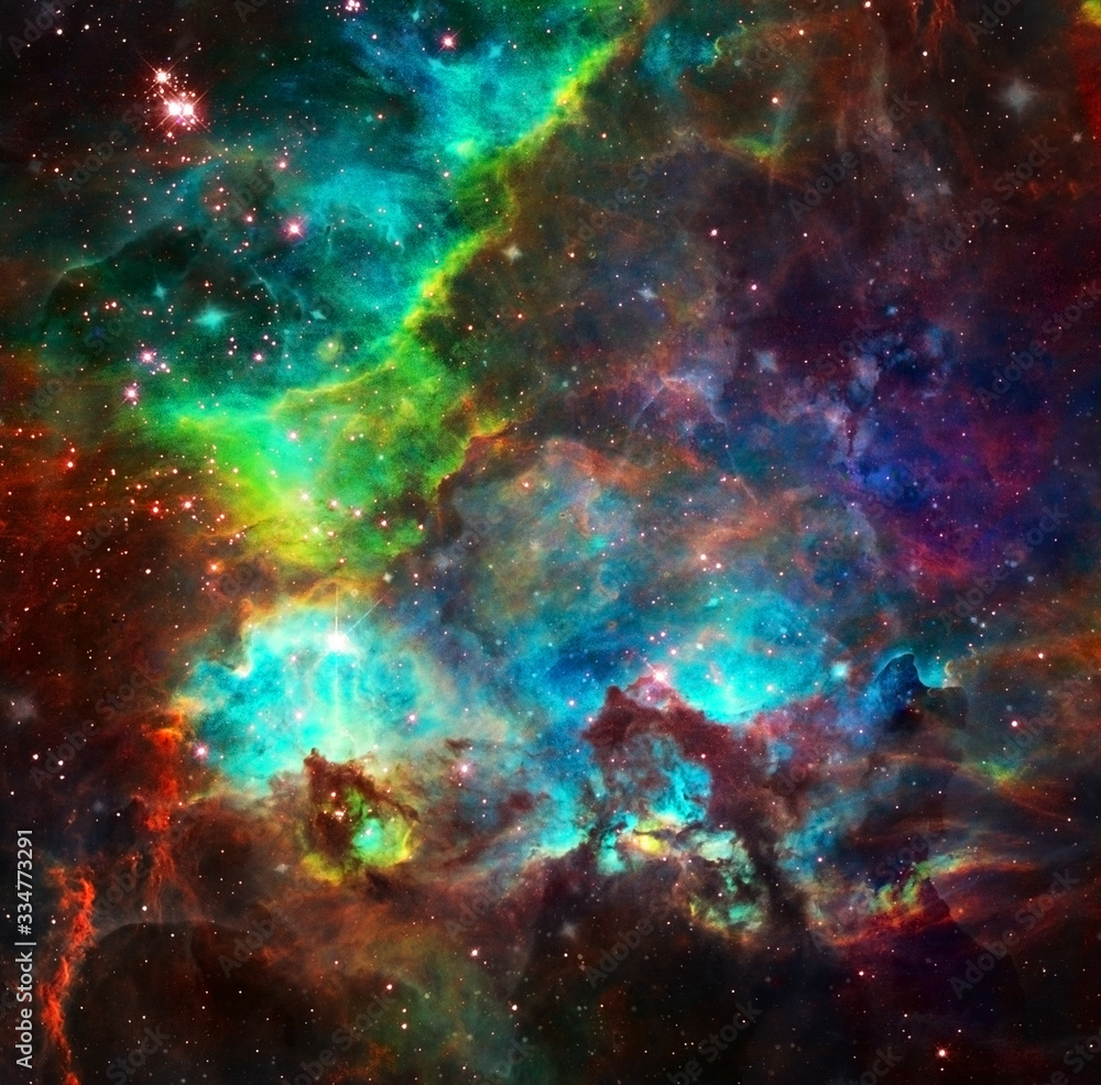 Vivid nebula. Sci fi art. Colorful starry space Vivid nebula. Sci fi art. Colorful starry space