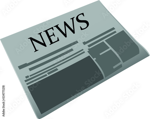 newspaper realistic vector illustration isolated