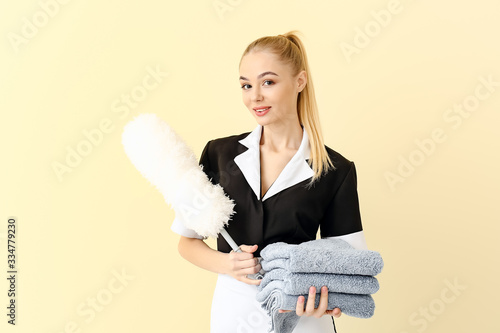 Beautiful young chambermaid...