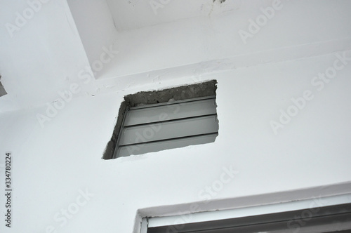 Ventilation fan hole at wall 