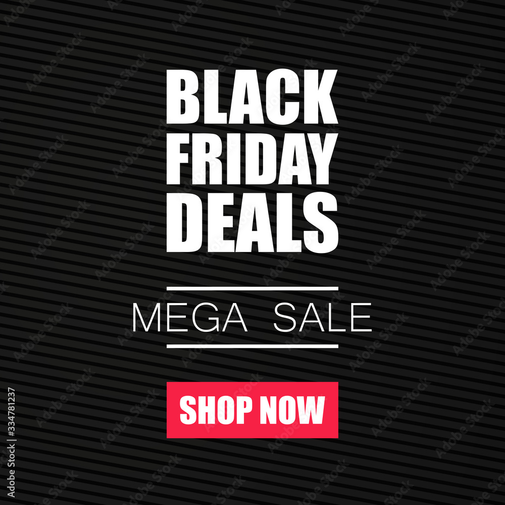 Obraz premium Black friday sale promo poster. Mega sale. Vector background.