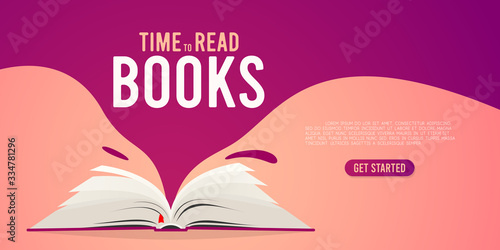 Covered opened book isolated. Vector illustration