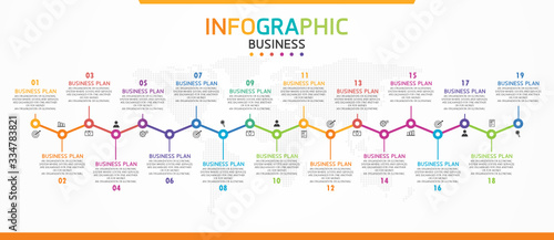 vector illustration Can be used for process, presentations, layout, banner,info graph There are 19 steps or layers.