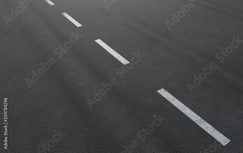 Asphalt road with lines 3d rendering