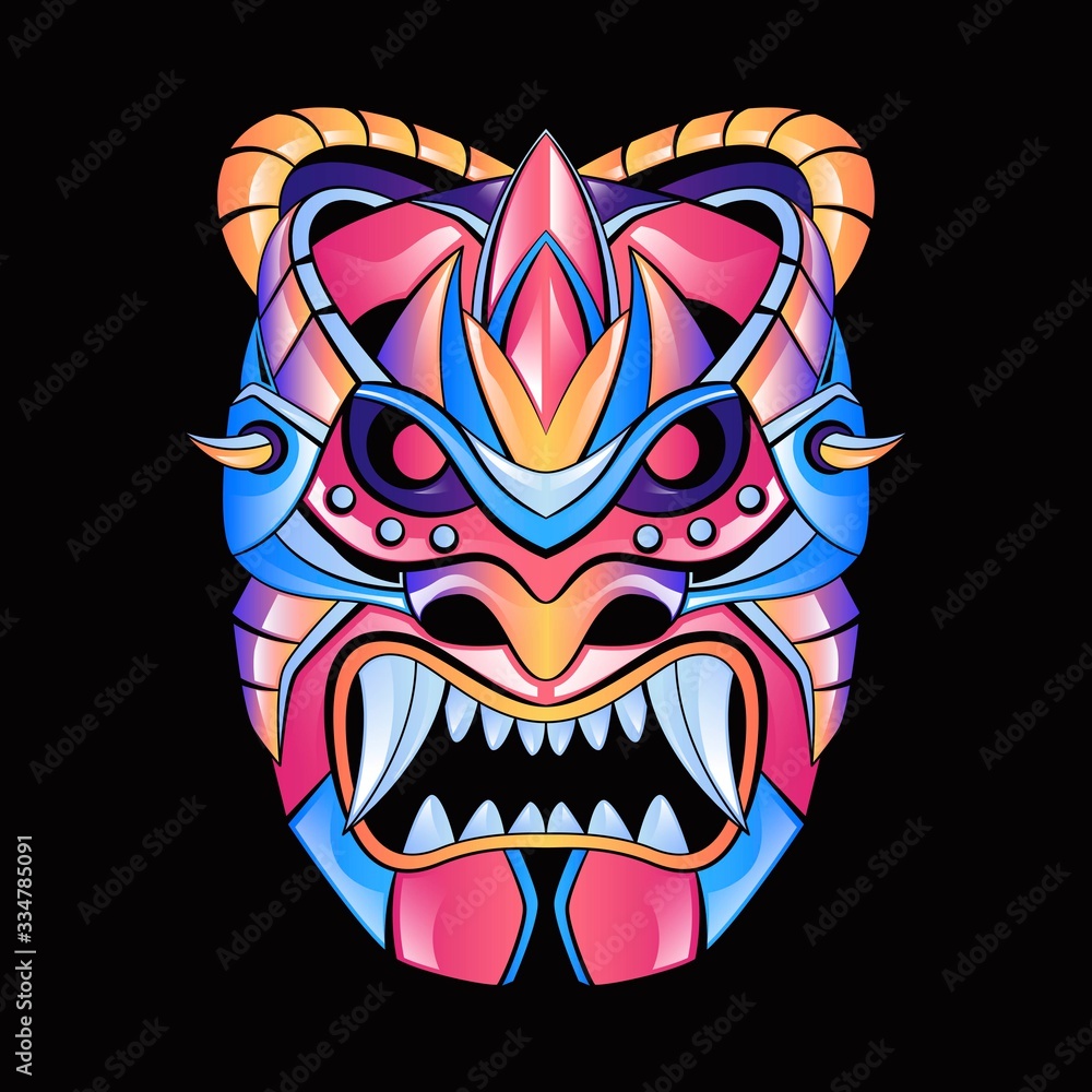 Obraz premium ABSTRACT COLORFUL WARRIOR MASK DESIGN