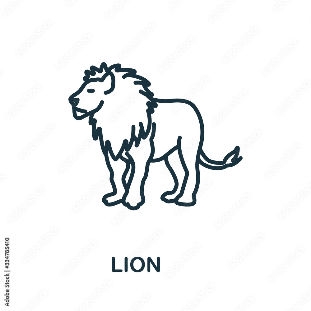 Lion icon from wild animals collection. Simple line Lion icon for templates, web design and infographics