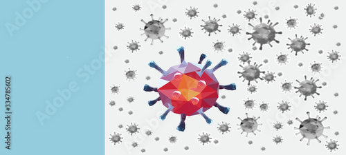Close up corona virus covid-19. vector illustration.