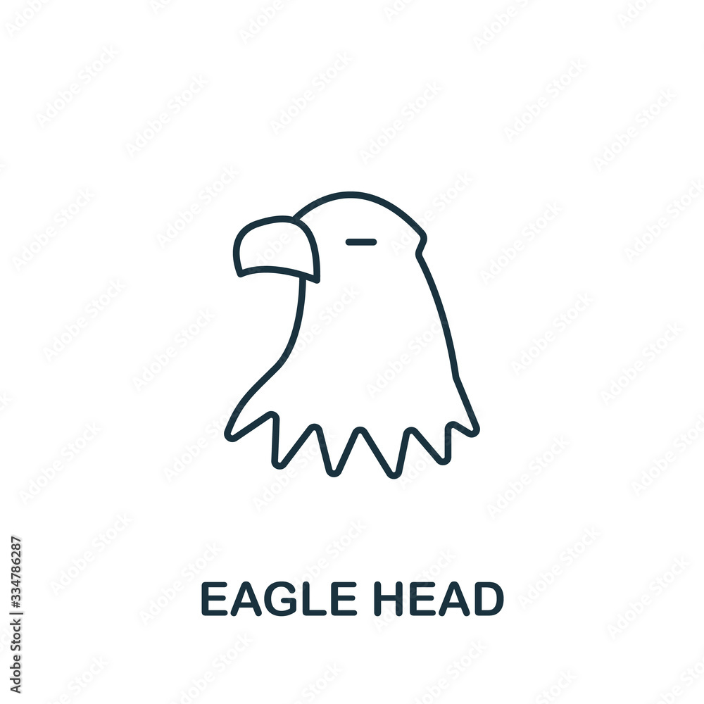 Eagle Head icon from usa collection. Simple line Eagle Head icon for templates, web design and infographics Eagle Head icon from usa collection. Simple line Eagle Head icon for templates, web design and infographics