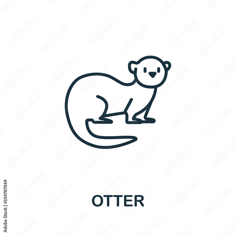 Vecteur Stock Otter icon from wild animals collection. Simple line